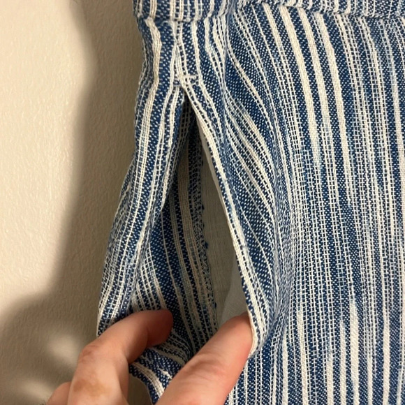 Free People Marta Yarn Dyed Striped Cropped Frayed Hem Boho Hippie Trousers Sz 0 - Picture 8 of 14